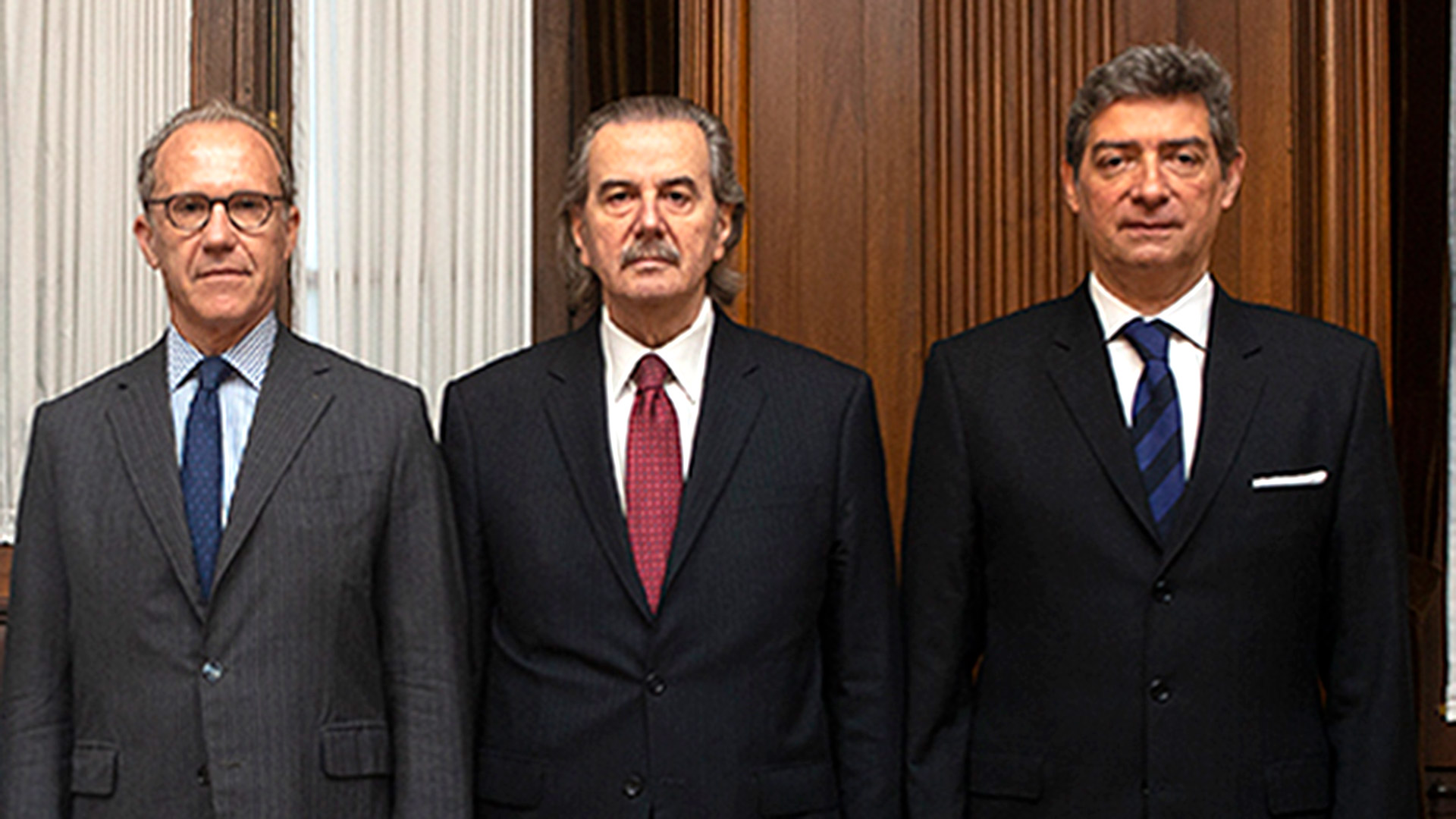De izquierda a derecha, Carlos Rosenkrantz, Juan Carlos Maqueda y Horacio Rosatti.