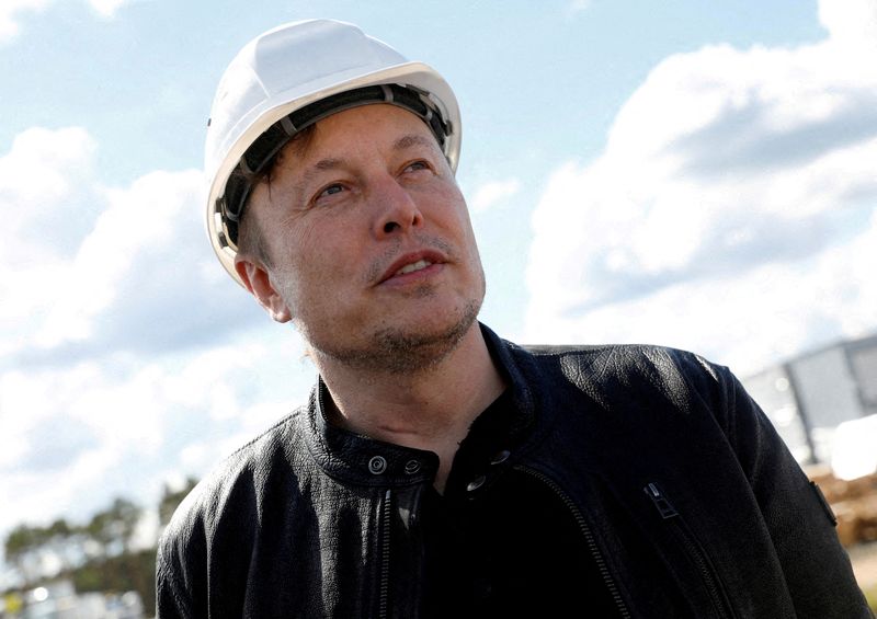 file image.  SpaceX founder and Tesla CEO Elon Musk visits the construction site of the Tesla gigafactory in Gruenheide, near Berlin, Germany.  May 17, 2021. (Reuters) / Michel Tantossi