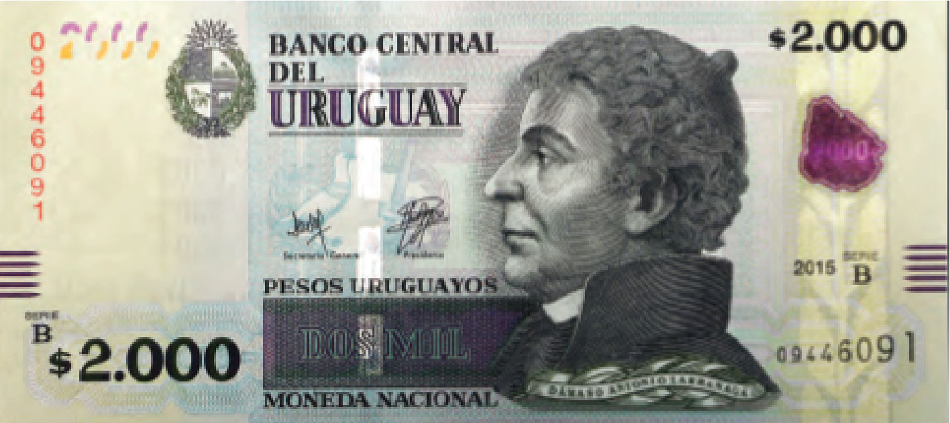 URUGUAY Peso Uruguayo : $2000 = USD 51.80 USD1 = $38.60