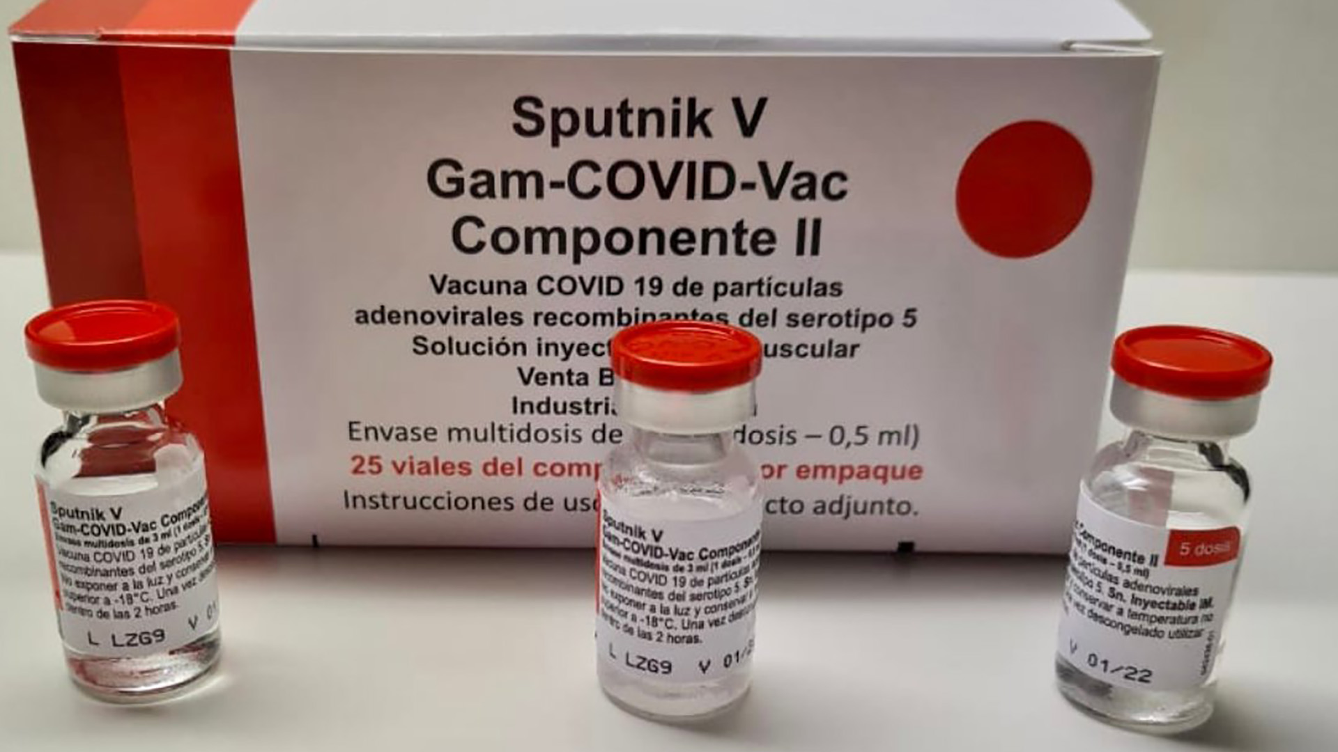 El componente dos de la vacuna rusa fabricado por el laboratorio argentino (@richmond_lab)