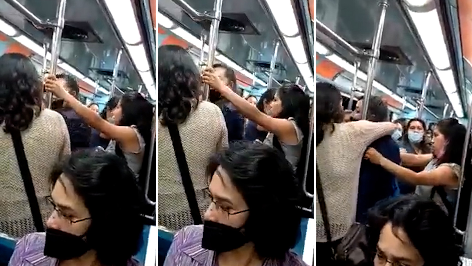Mujer no quiso ceder su asiento del Metro CDMX y la disputa terminó en golpes 