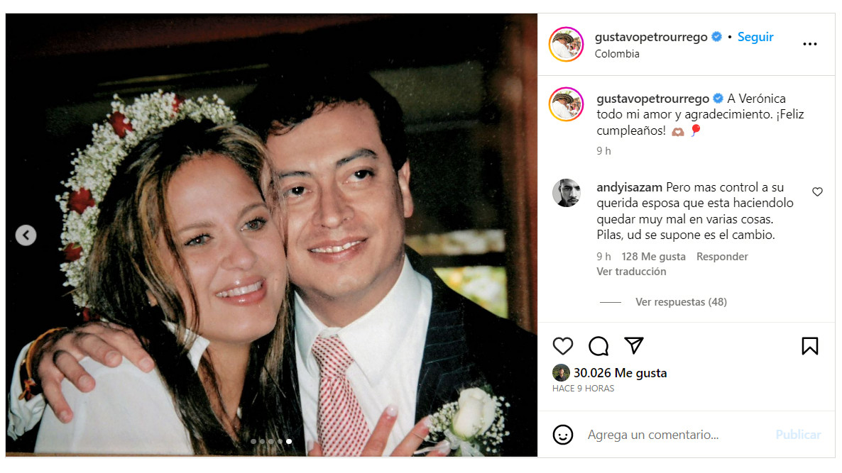 Gustavo Petro felicitó a Verónica Alcocer en su cumpleaños
