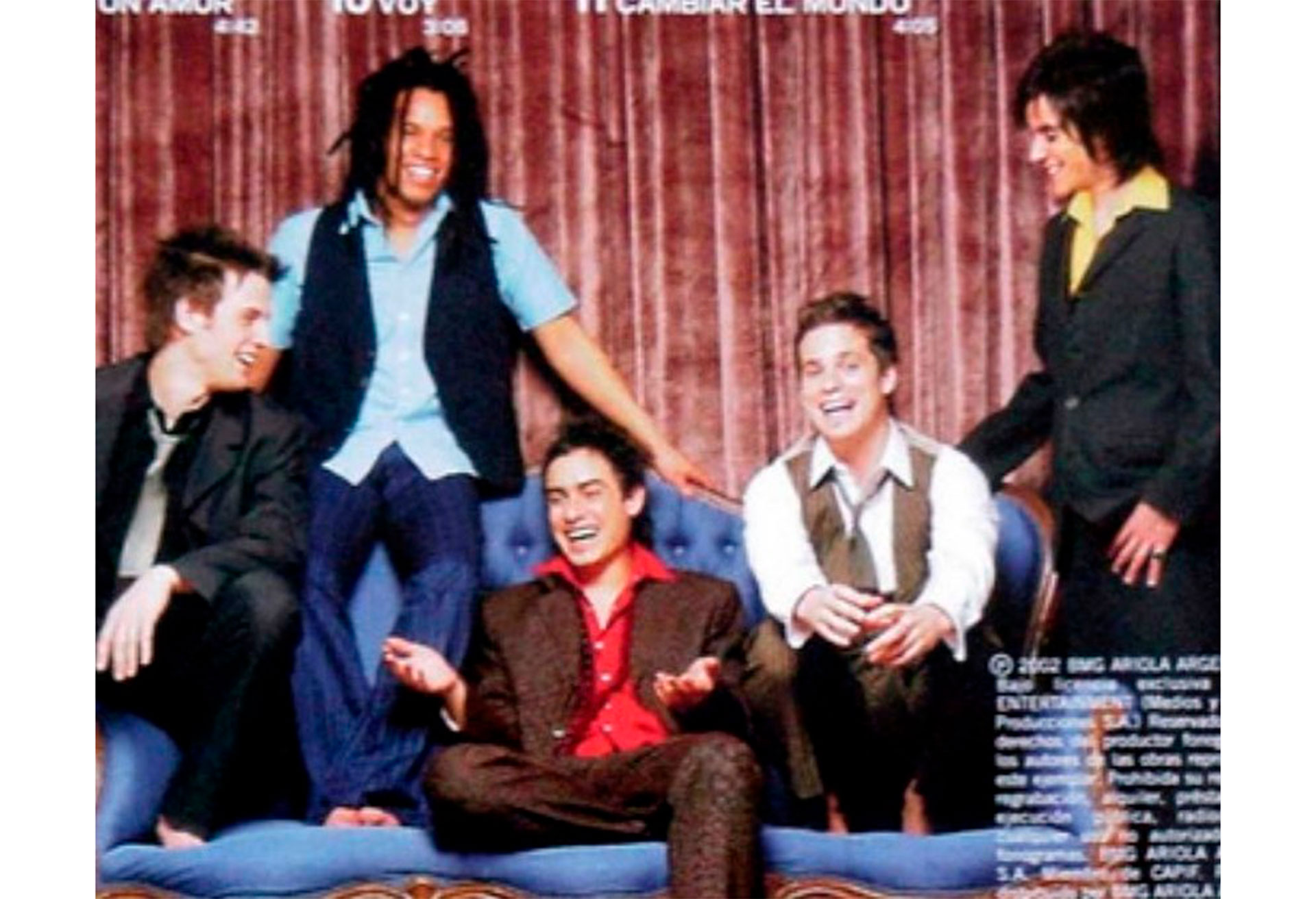 La foto que compartieron los ex integrantes de Mambrú para hacer el antes y el después (Instagram)