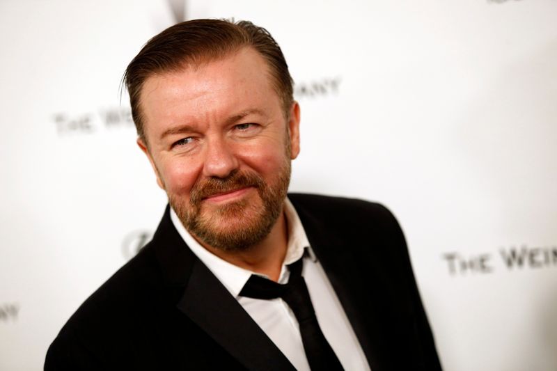 Ricky Gervais hizo gala de su sátira y sarcasmo para escribir cómo habría sido su discurso (Foto: REUTERS/Patrick T. Fallon)