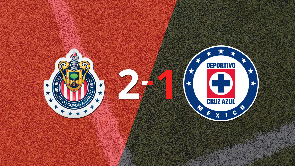 Con la mínima diferencia, Chivas venció a Cruz Azul por 2 a 1
