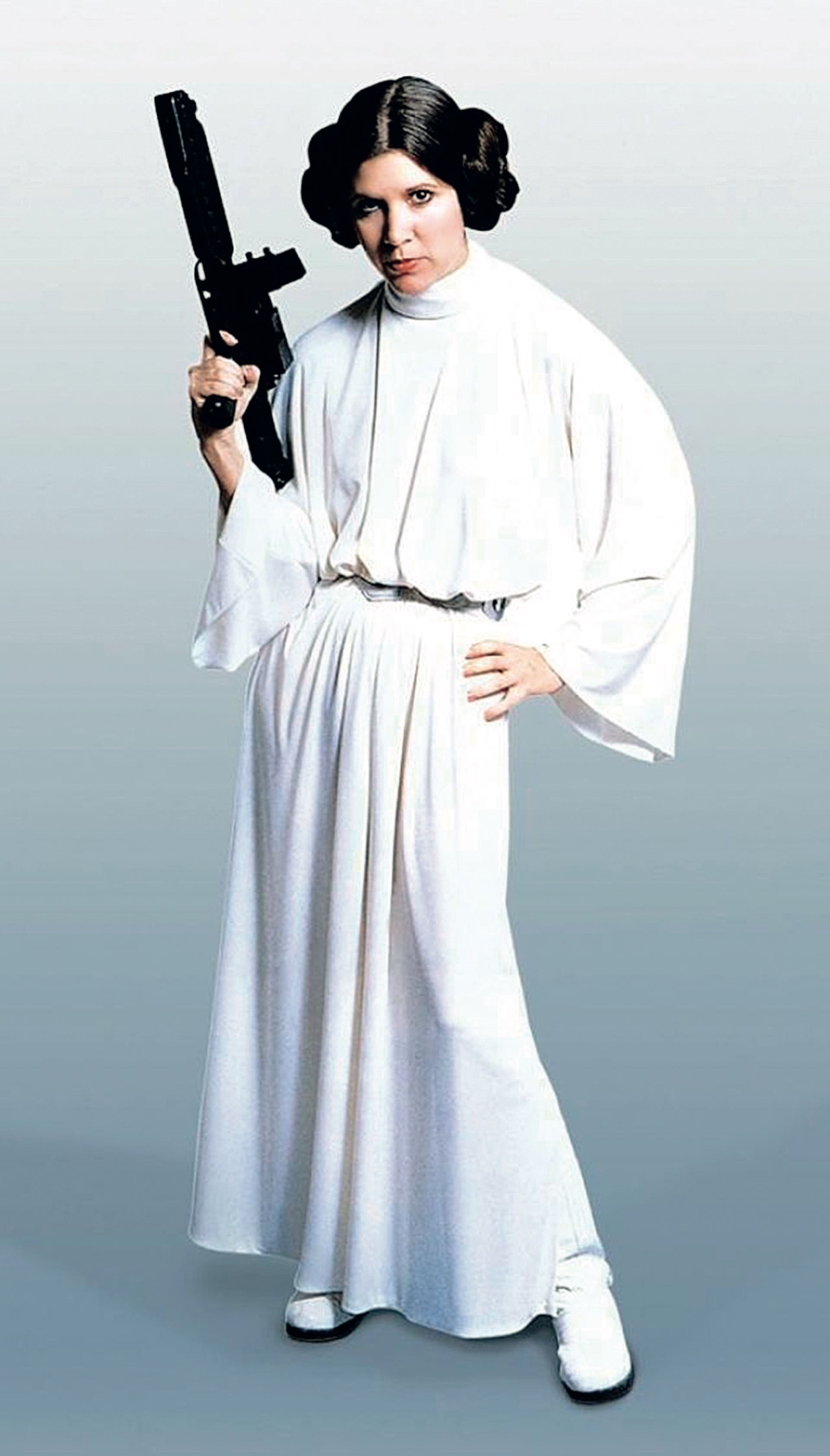 La princesa Leia interpretada por Carrie Fisher