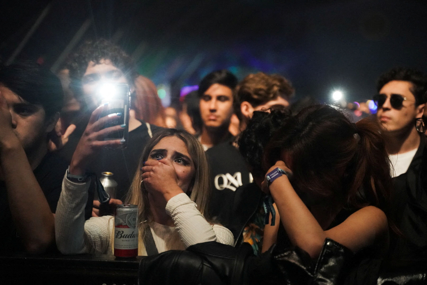 Attendees could not hide their feelings at the loss of one of their musical idols in bogota, colombia, march 25, 2022. Photo taken from reuters/nathalia angarita
