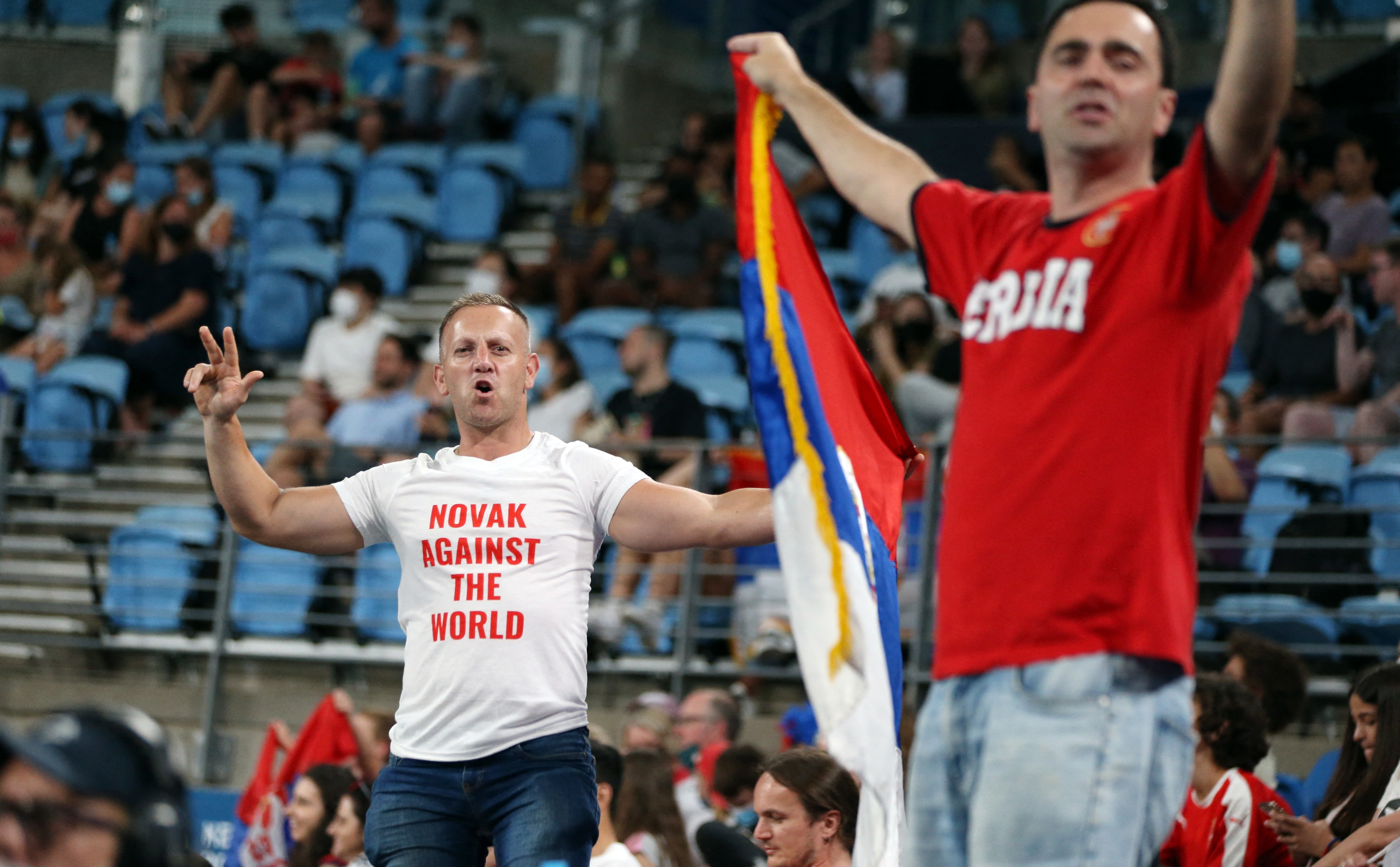 "Novak contra el mundo", el grito de los fans de Djokovic (Reuters)