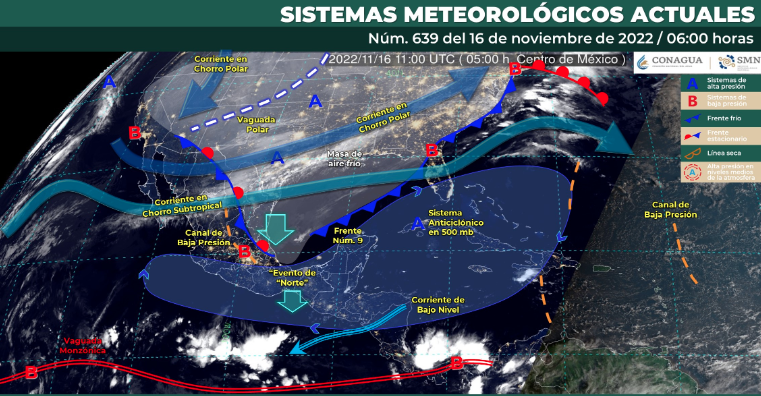 Lluvias Y Descenso De La Temperatura Sobre Regiones Del Noreste Oriente Sur Y Centro De México 9300