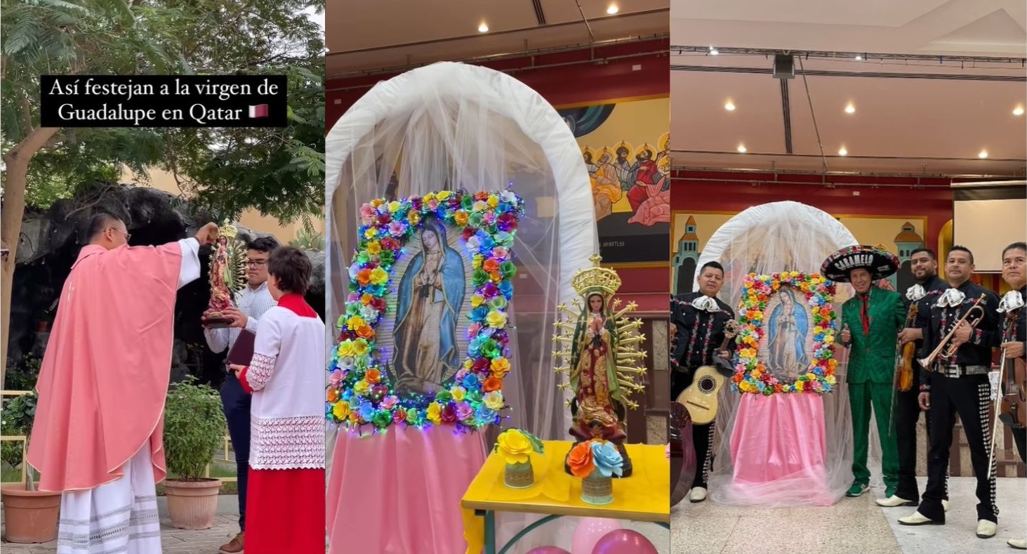 Aficionados en Qatar celebraron a la Virgen de Guadalupe (Instagram/ @caramelomexico)