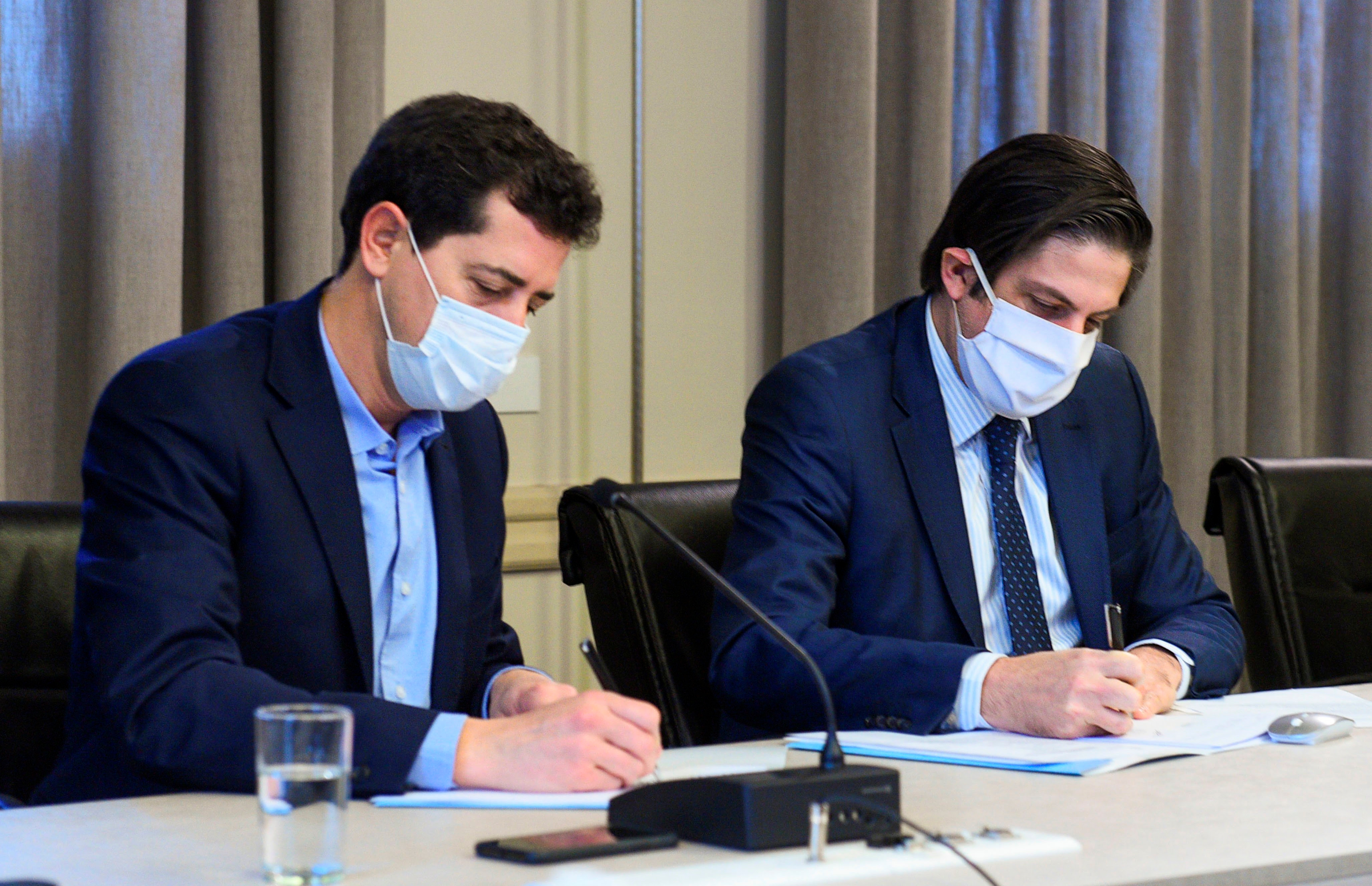 Los ministros de Educación, Nicolás Trotta y del Interior, Eduardo de Pedro, firmaron el convenio con el CIN