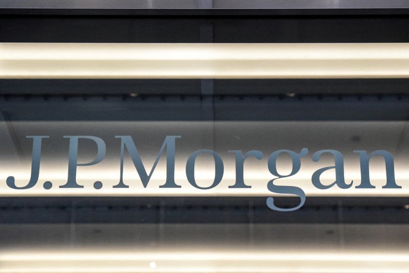 FILE PHOTO: A J.P. Morgan logo is seen in New York City, U.S. January 10, 2017. REUTERS/Stephanie Keith/File Photo
