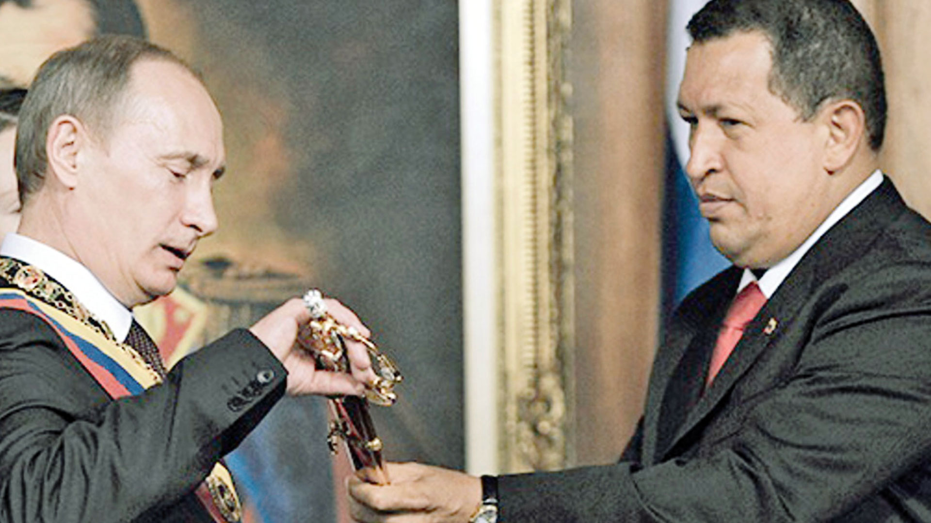 Vladimir Putin y Hugo Chávez