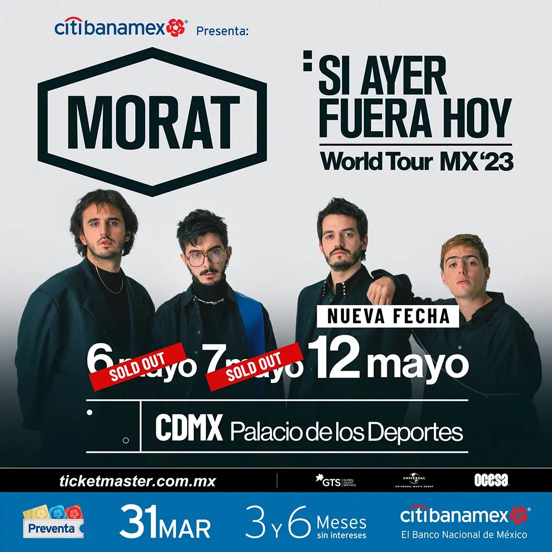El 12 de mayo Morat se volverá a presentar en la CDMX (Instagram/@ocesa)
