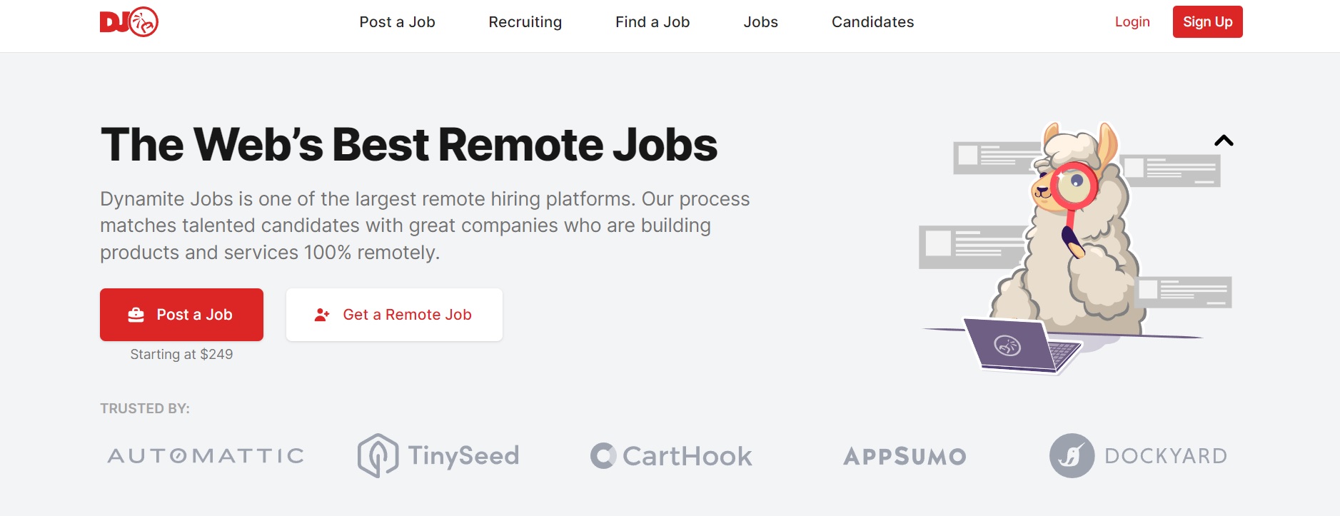 Dynamite Jobs es una plataforma muy conocida para la búsqueda de trabajo remoto