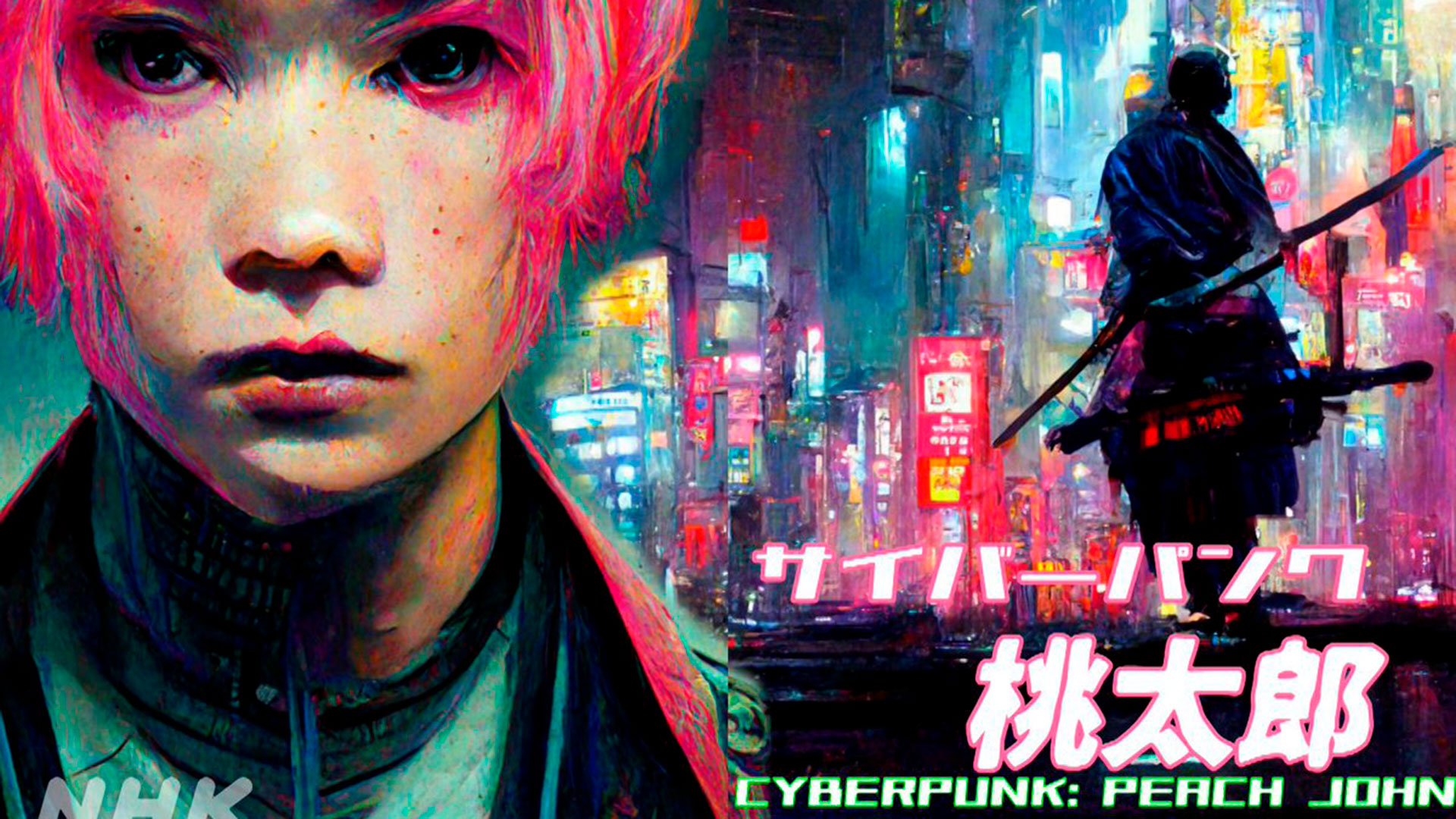 "Cyberpunk: Peach John", creado con una herramienta de IA, se ambienta en un mundo futurista