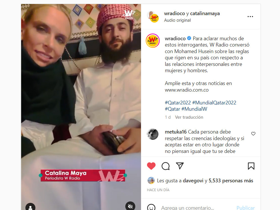 Catalina Maya entrevistó a Mohamen Husein sobre las relaciones amorosas entre hombres y mujeres en Qatar
