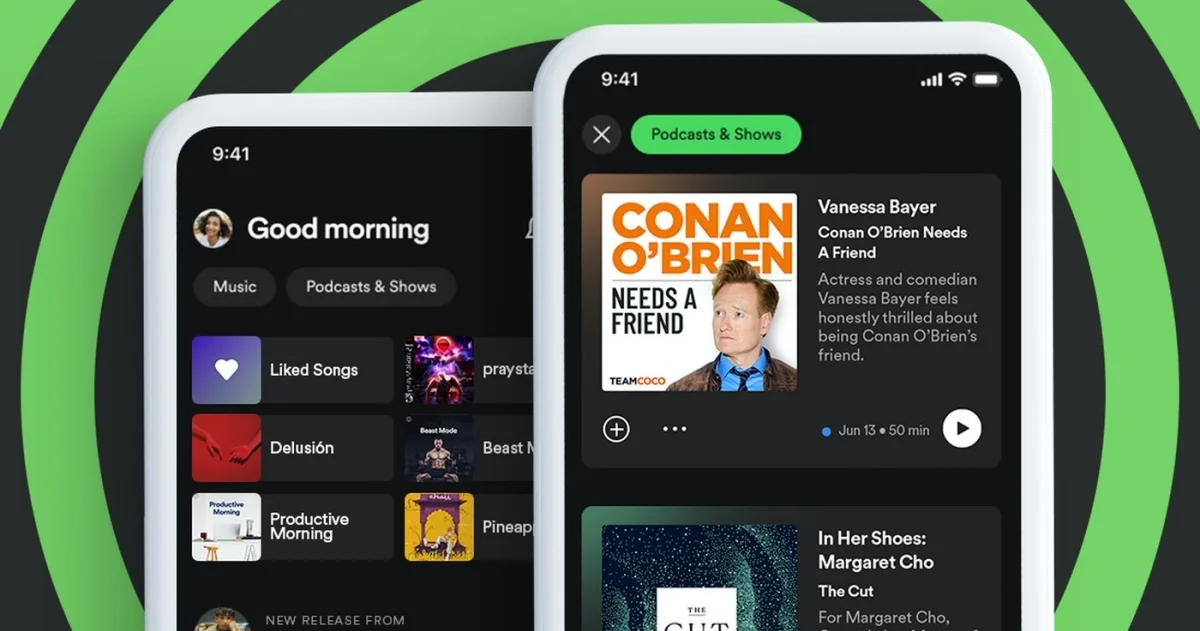 Spotify cambia de diseño y ahora la música y los podcasts tienen su propia sección