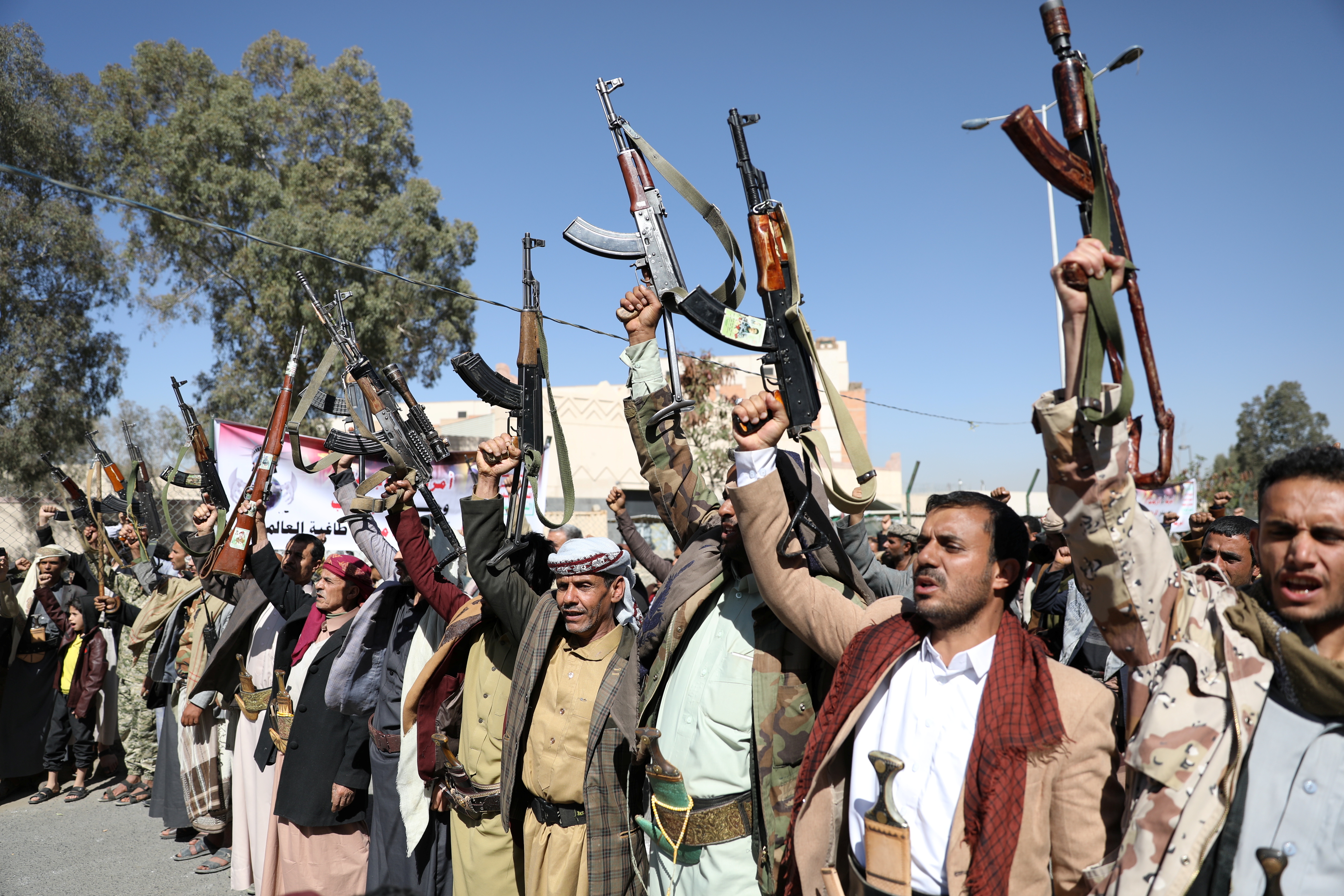 Foto de archivo de combatienes hutíes en Sanaa, Yemen January 18, 2021. REUTERS/Khaled Abdullah