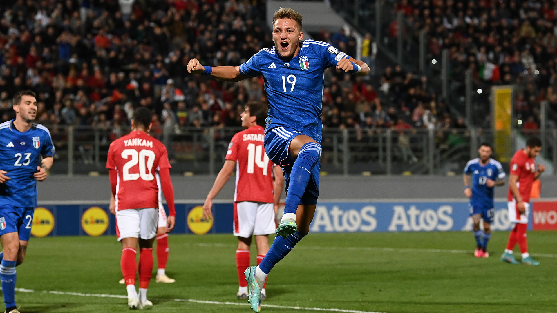 Mateo Retegui celebra su gol ante Malta (Getty Images)