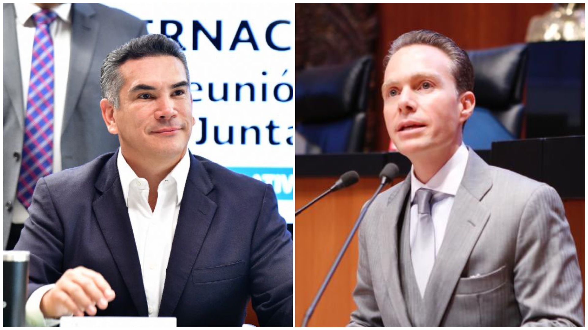 Alejandro Moreno y Manuel Velasco, líder del PRI y senador del PVEM, respectivamente  (Fotos: Twitter)