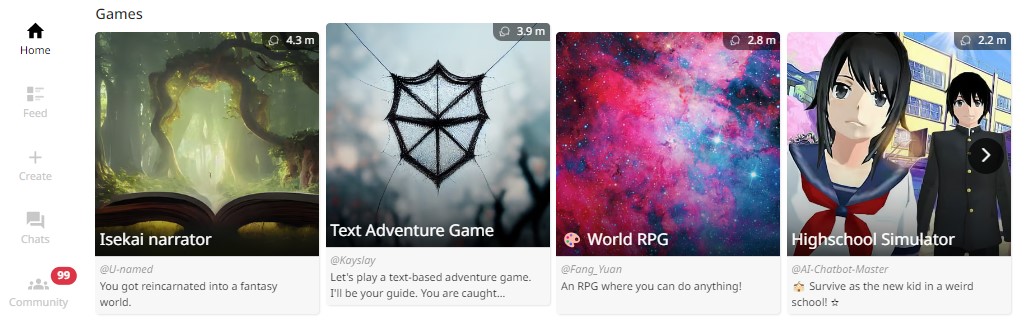 Inteligencia Artificial permite jugar juegos de rol en base a texto. (Captura)