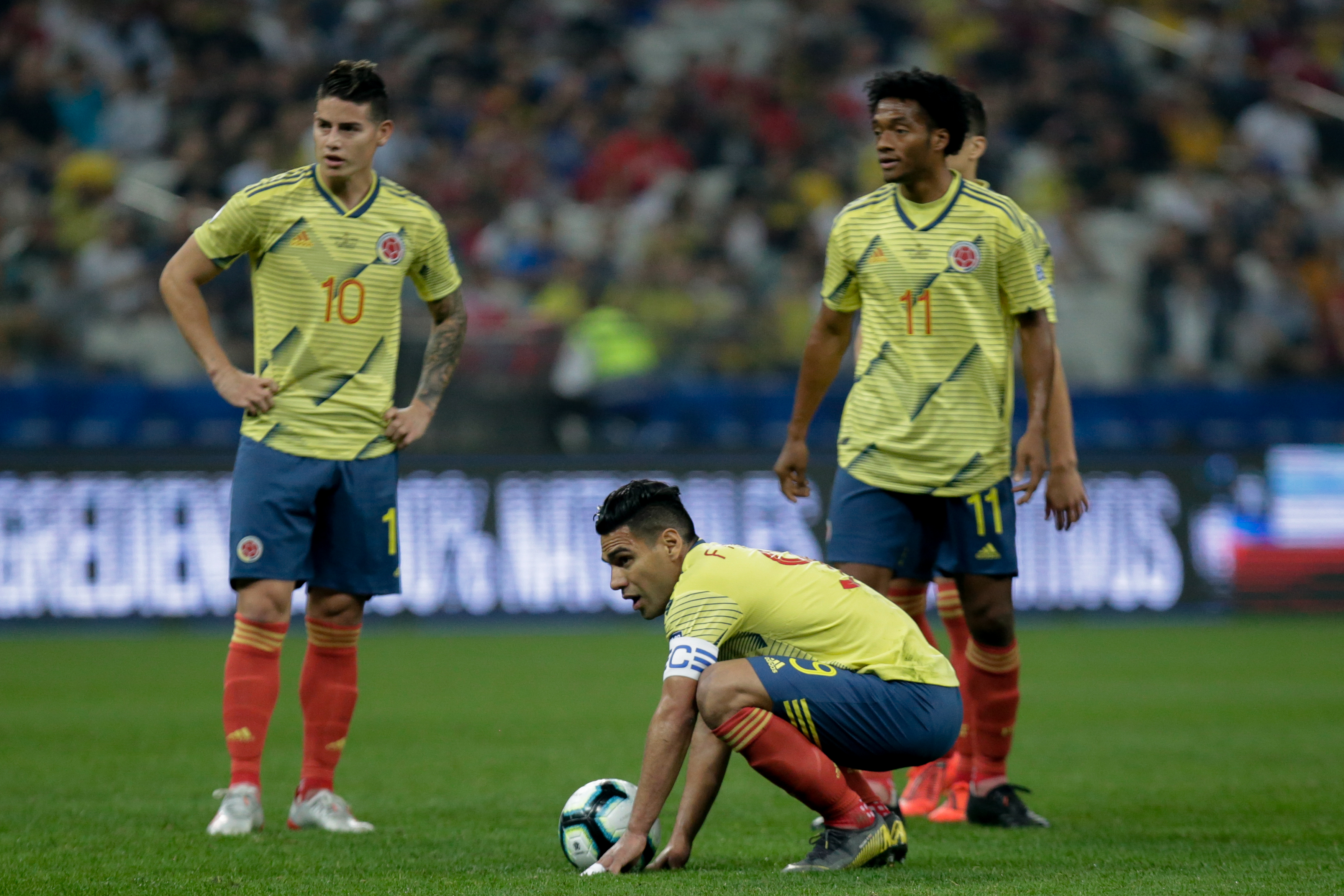 James Rodríguez, Falcao García y Juan Guillermo Cuadrado son algunos de los jugadores con experiencia en la selección Colombia.  (Colprensa - Diego Pineda)