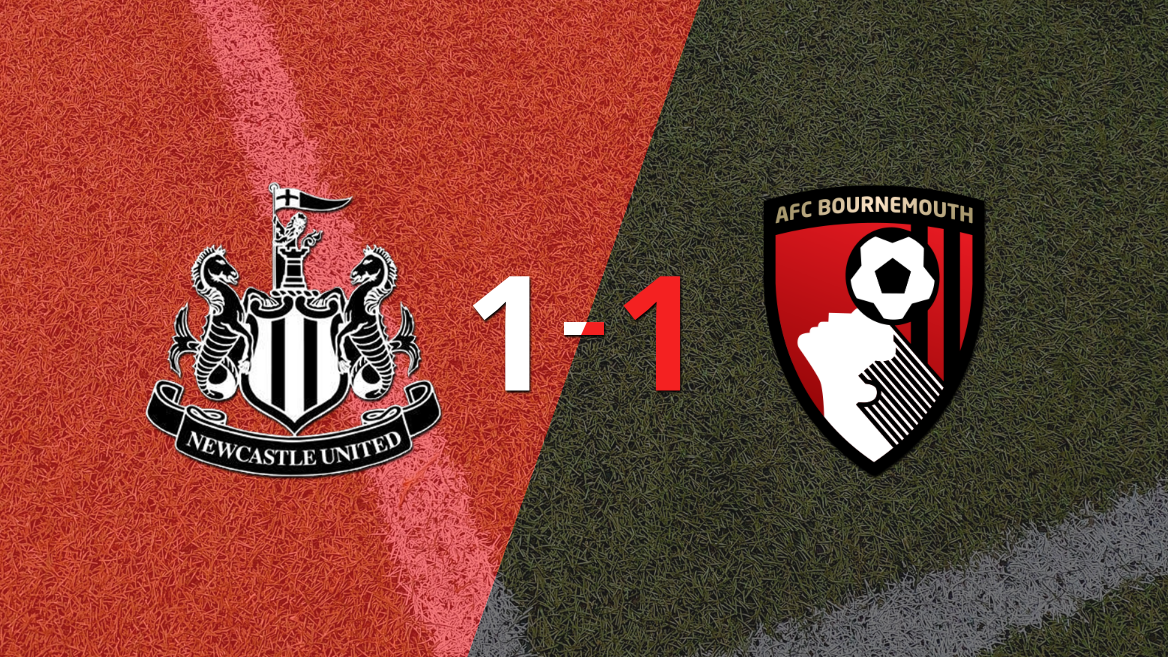 Bournemouth logró sacar el empate a 1 gol en casa de Newcastle United