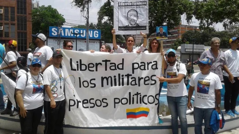 A protest for the release of political prisoners in Venezuela