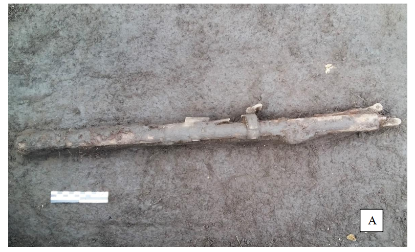 Lo que la tierra ocultaba. Restos de un fusil hallado por los arqueólogos