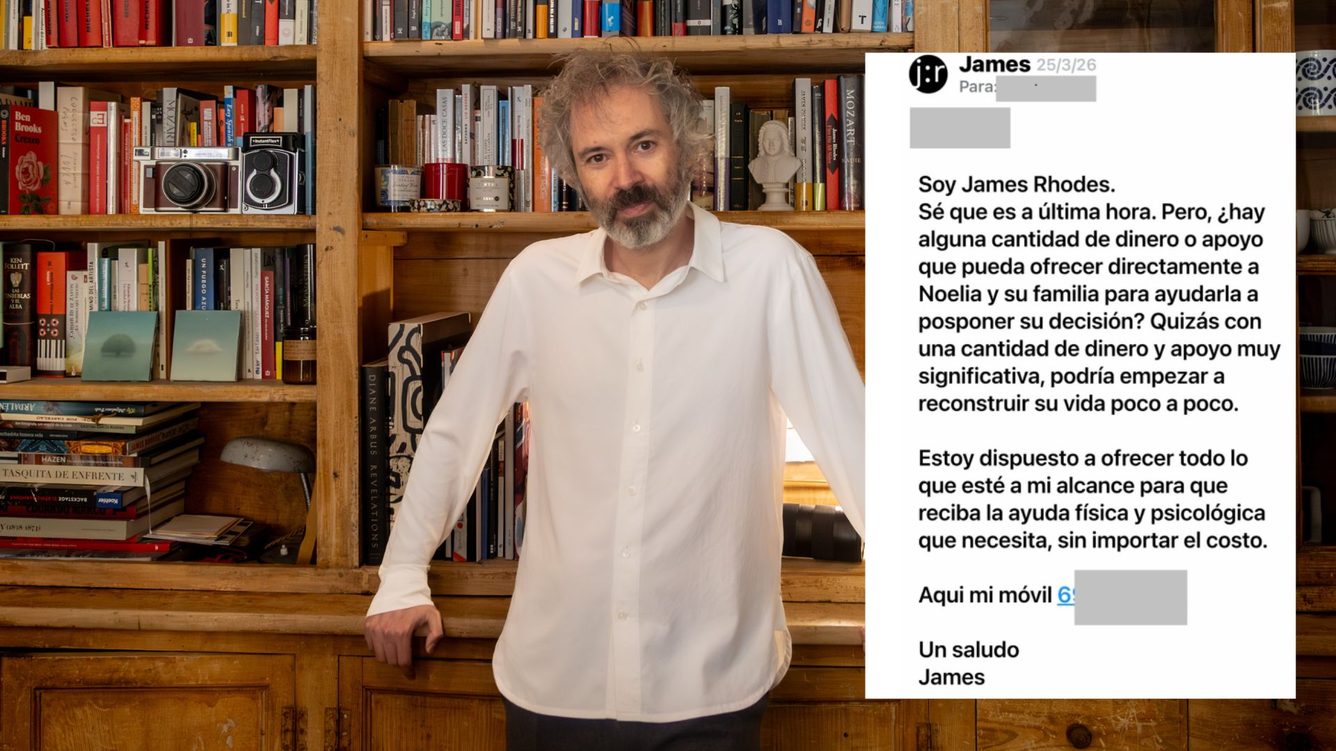 El pianista James Rhodes se ofrece a pagar los gastos médicos y psicológicos de Noelia para que posponga su eutanasia - Infobae