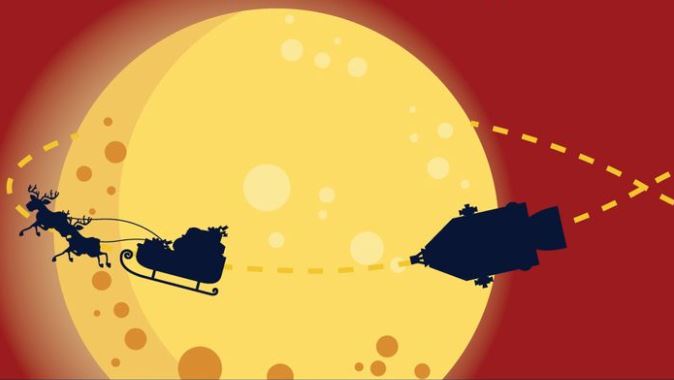 El desplazamiento de Papá Noel tomado por el Apolo 8