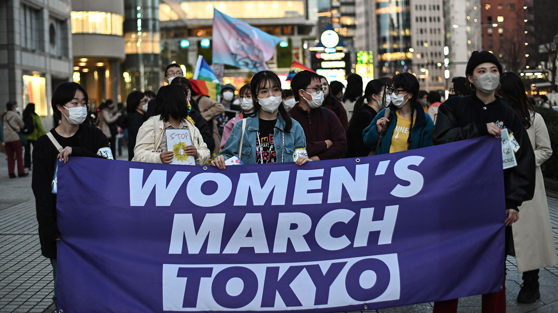 La marcha de las mujeres en Tokio, Japón.