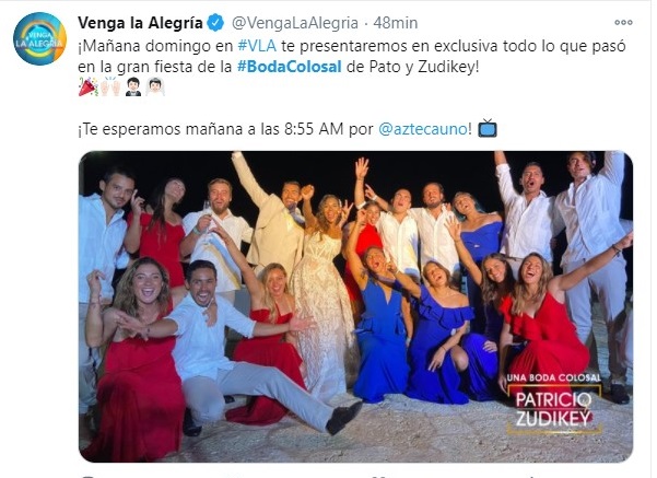 Publicación Twitter @VengaLaAlegria