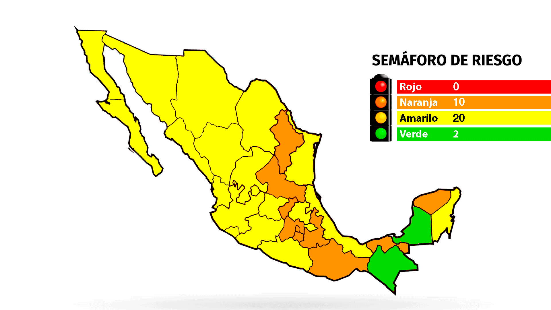 Mapa Del Coronavirus En Mexico 1 De Marzo A Un Ano Del Primer Caso Ninguna Entidad Esta En Rojo Pero Hay 10 En Naranja Infobae