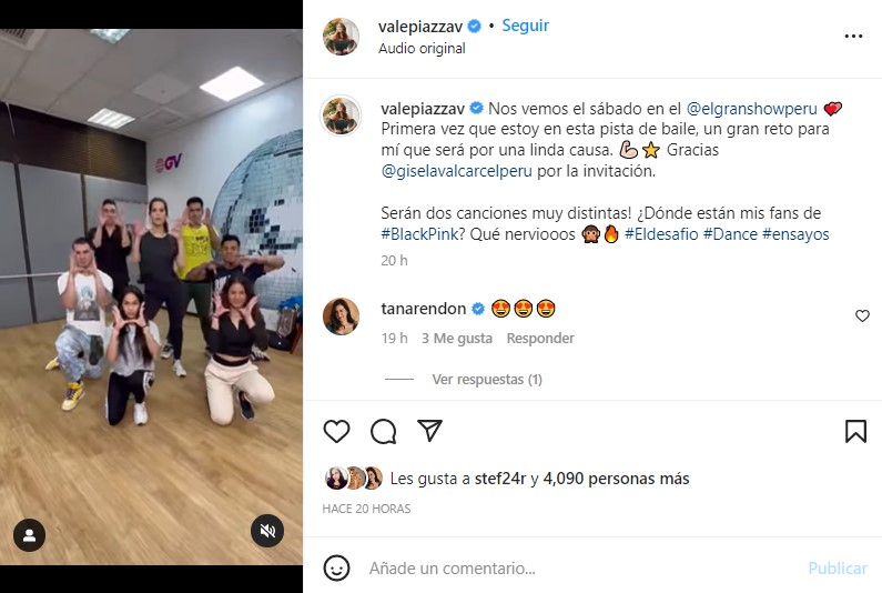 Valeria Piazza se prepara para bailar en El Gran Show. (Instagram)