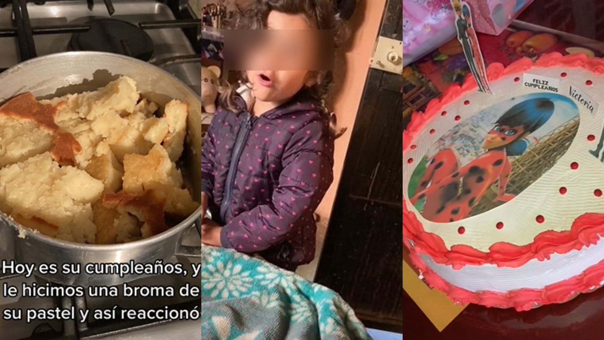 Mujer le da pastel roto de broma a una niña y ella insiste que así lo  quería para no hacerla sentir mal - Infobae