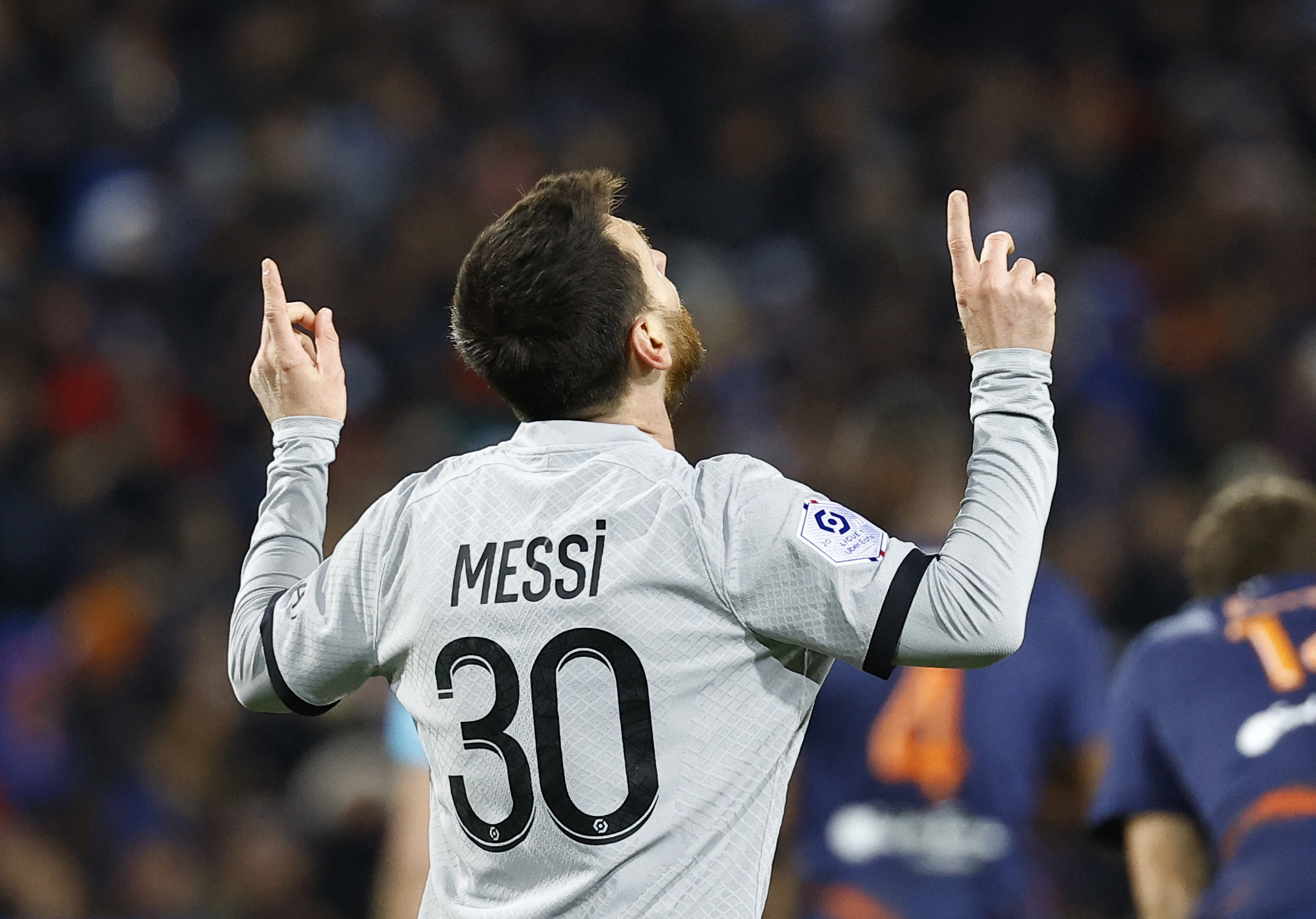 El clásico festejo de Lionel Messi (REUTERS/Eric Gaillard)