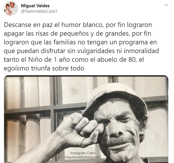 El mensaje que publicó Miguel Valdés