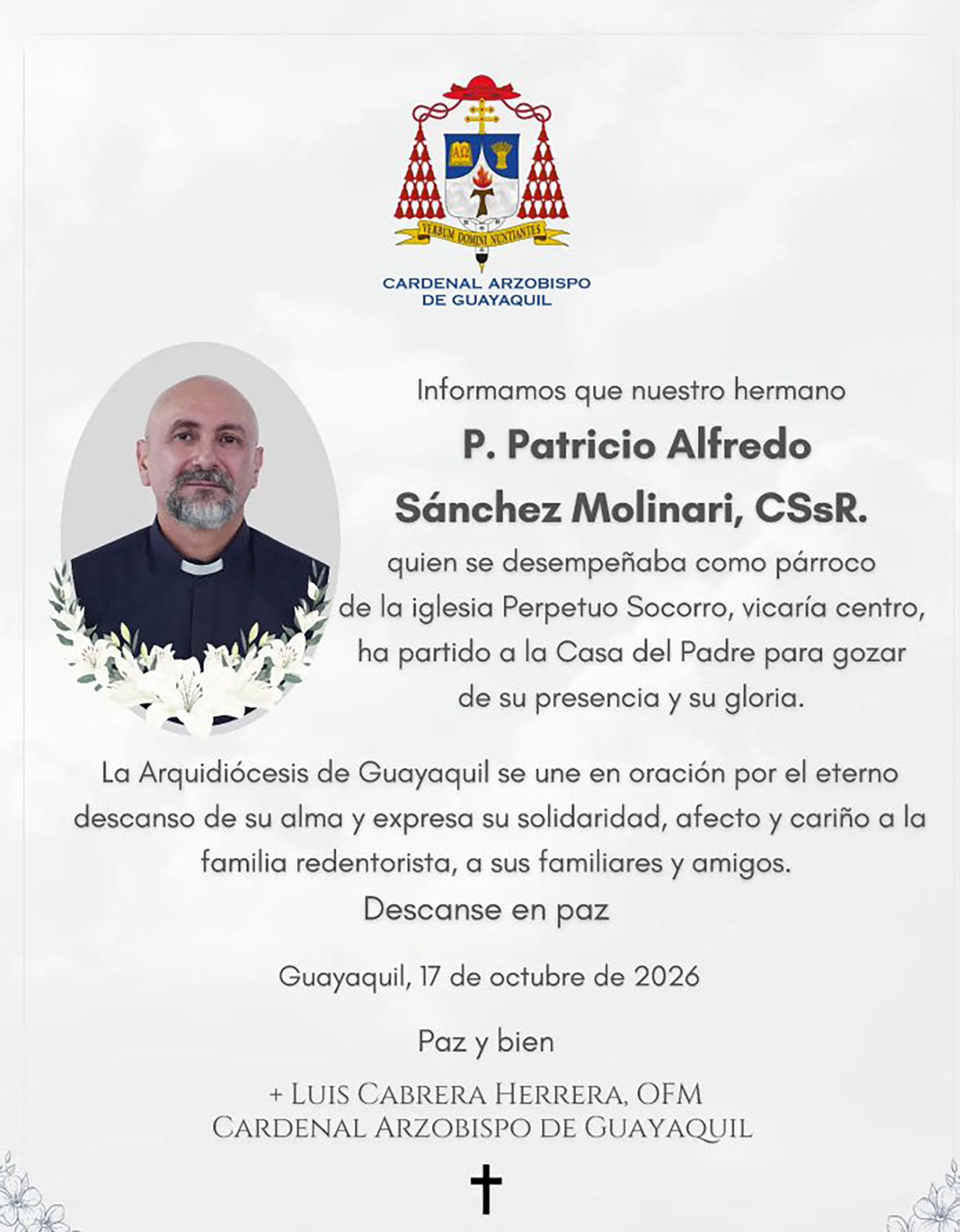 Tragedia en Ecuador: un sacerdote murió aplastado por una cruz mientras daba misa en Guayaquil