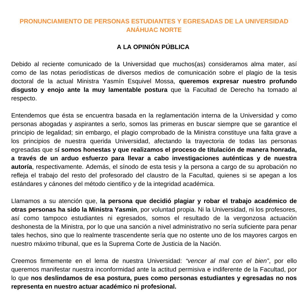 La comunidad rechazó la postura de la universidad (Twitter/ @Juan_OrtizMX)