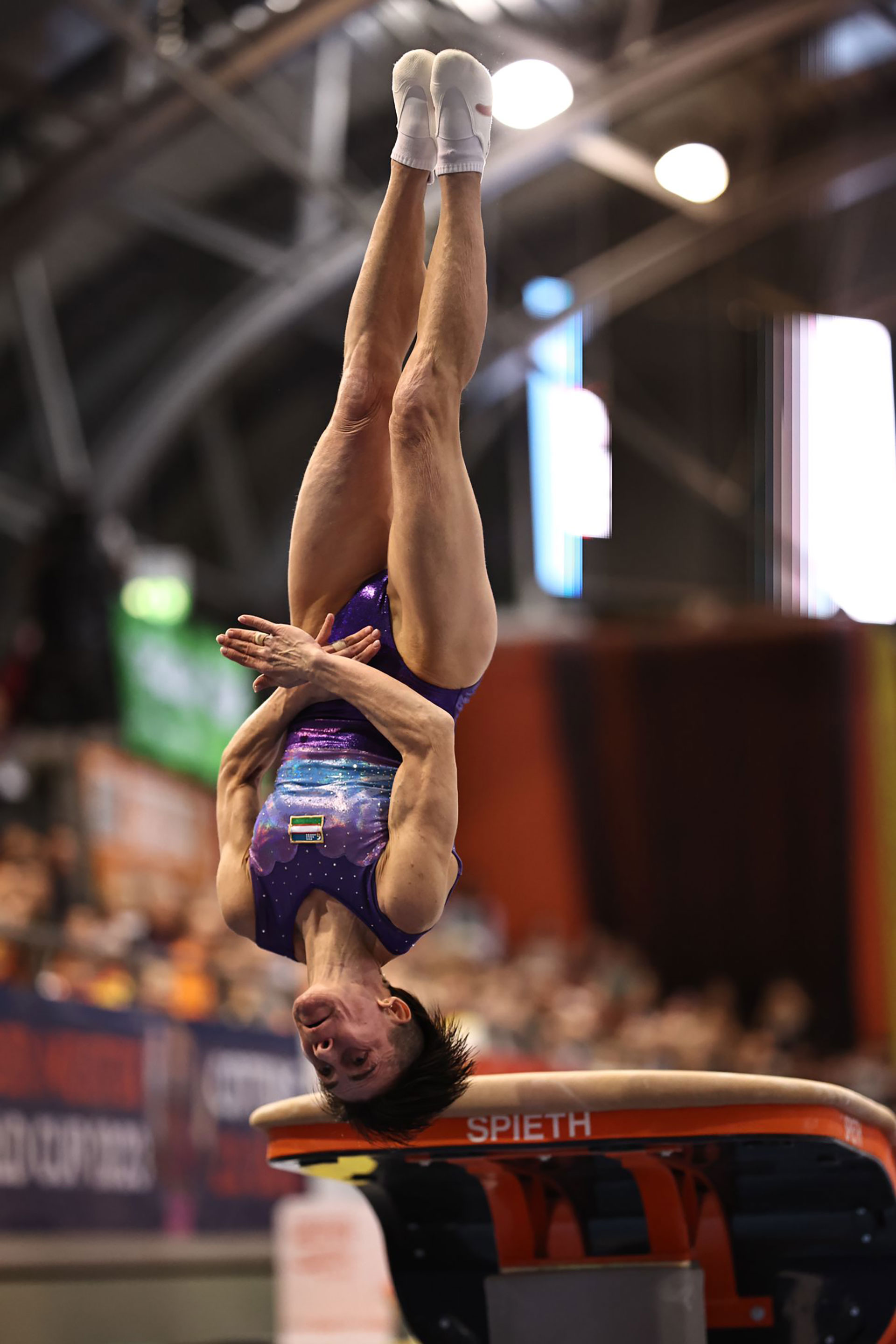 Chusovitina fue medalla de bronce en la primera competencia internacional de aparatos de 2023
