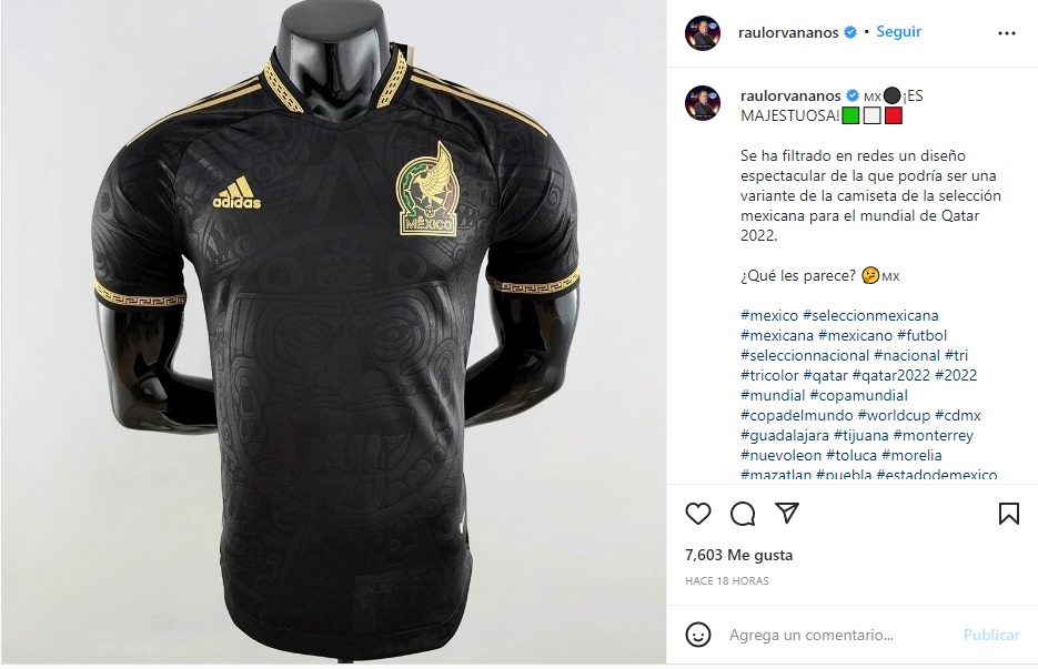 Filtran uniforme alterno de la Selección Mexicana para Qatar 2022 y así se vería la playera alterna para el Mundial (Foto: Instagram/@raulorvananos)