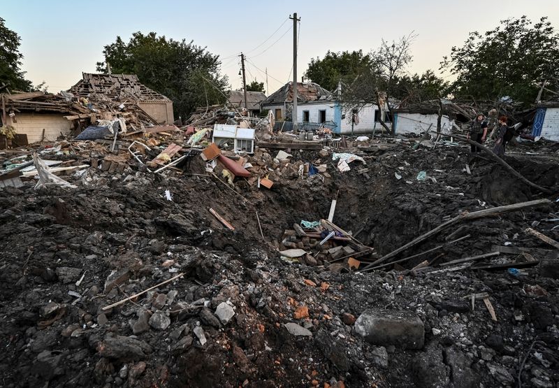 Los restos de una vivienda destrozada por un ataque ruso en Chaplyne, región de Dnipropetrovsk, Ucrania, el 24 de agosto de 2022. REUTERS/Dmytro Smolienko