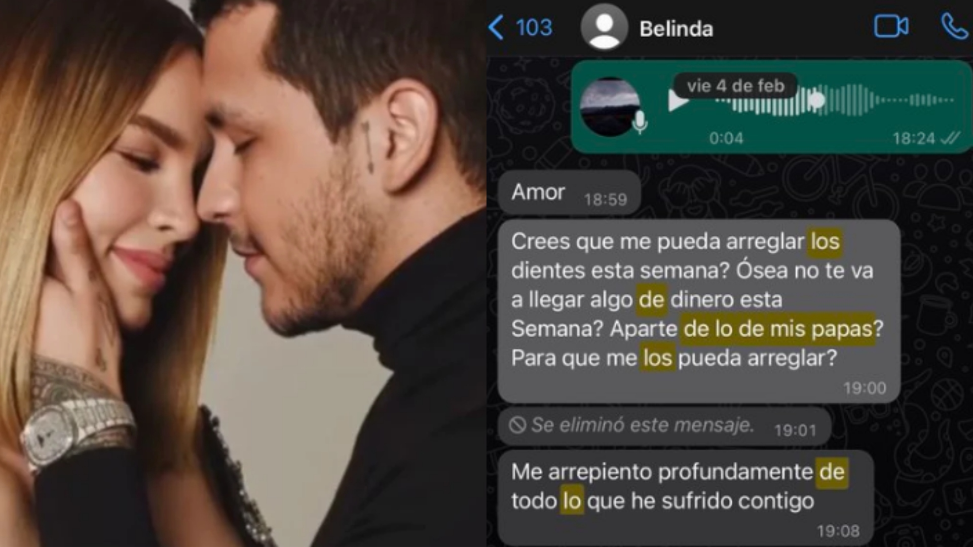 El mexicano compartió una captura de pantalla de una conversación con su ex.  (Fotos: Archivo)