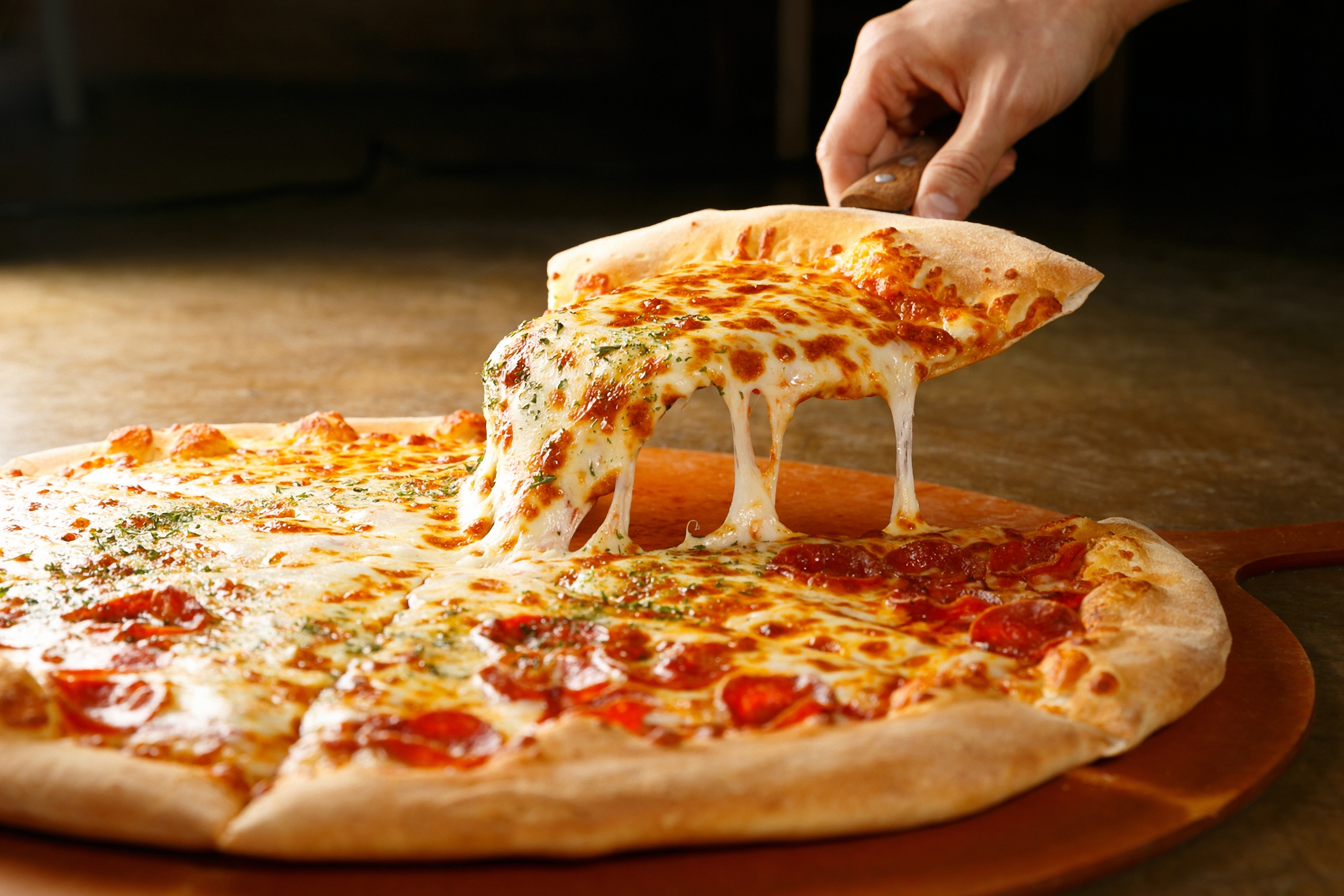 La pizza, otra de las comidas que los argentinos adoptaron de la cocina italiana (Shutterstock)