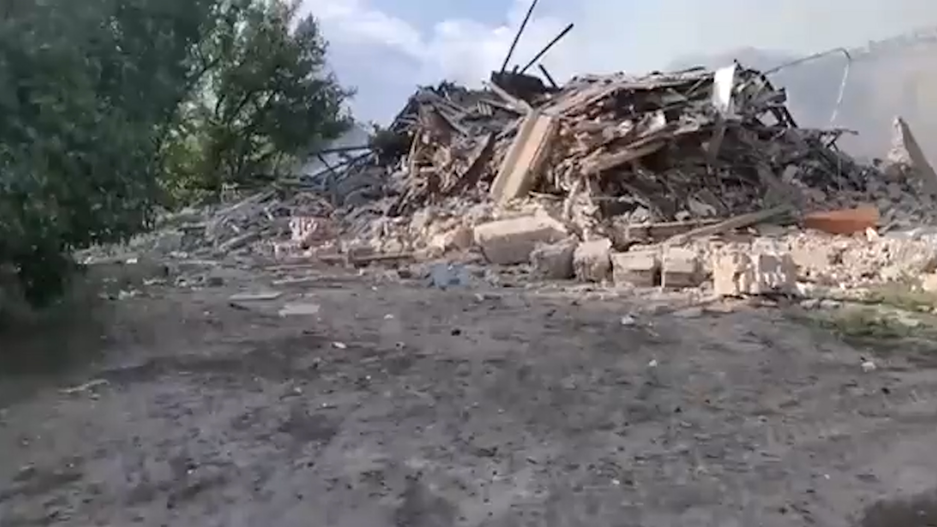 Edificio destruido en Popasna