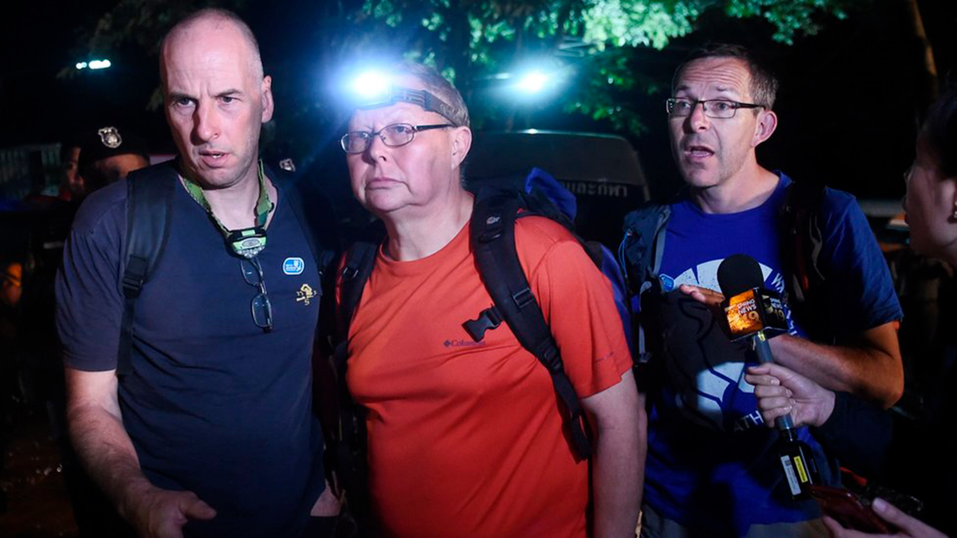 Los tres expertos que llegaron para el rescate de los niños; Richard Stanton, Robert Harper y John Volanthen (AFP)