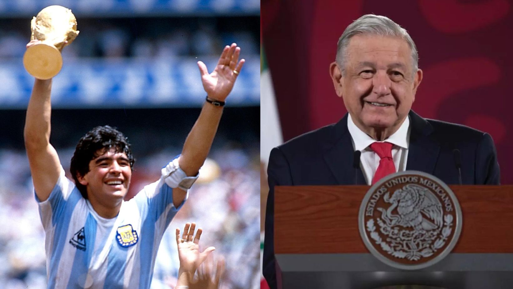 Después de que López Obrador se convirtiera en presidente, Maradona le envió un mensaje de apoyo (Foto: Especial)