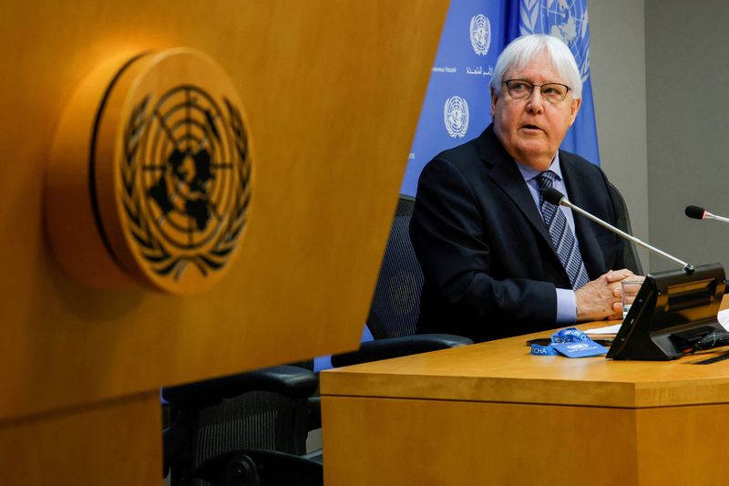Martin Griffiths, secretario general adjunto de Asuntos Humanitarios y Coordinador del Socorro de Emergencia en la sede de las Naciones Unidas en Nueva York el 18 de abril de 2022 (REUTERS/Eduardo Munoz)